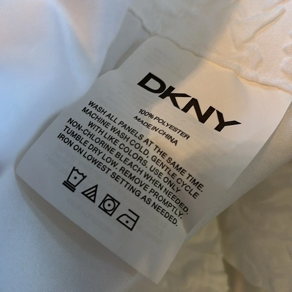 DKNY IMPRINT 52x88 4 White Textured Rod Pocket Window long Curtains Panels